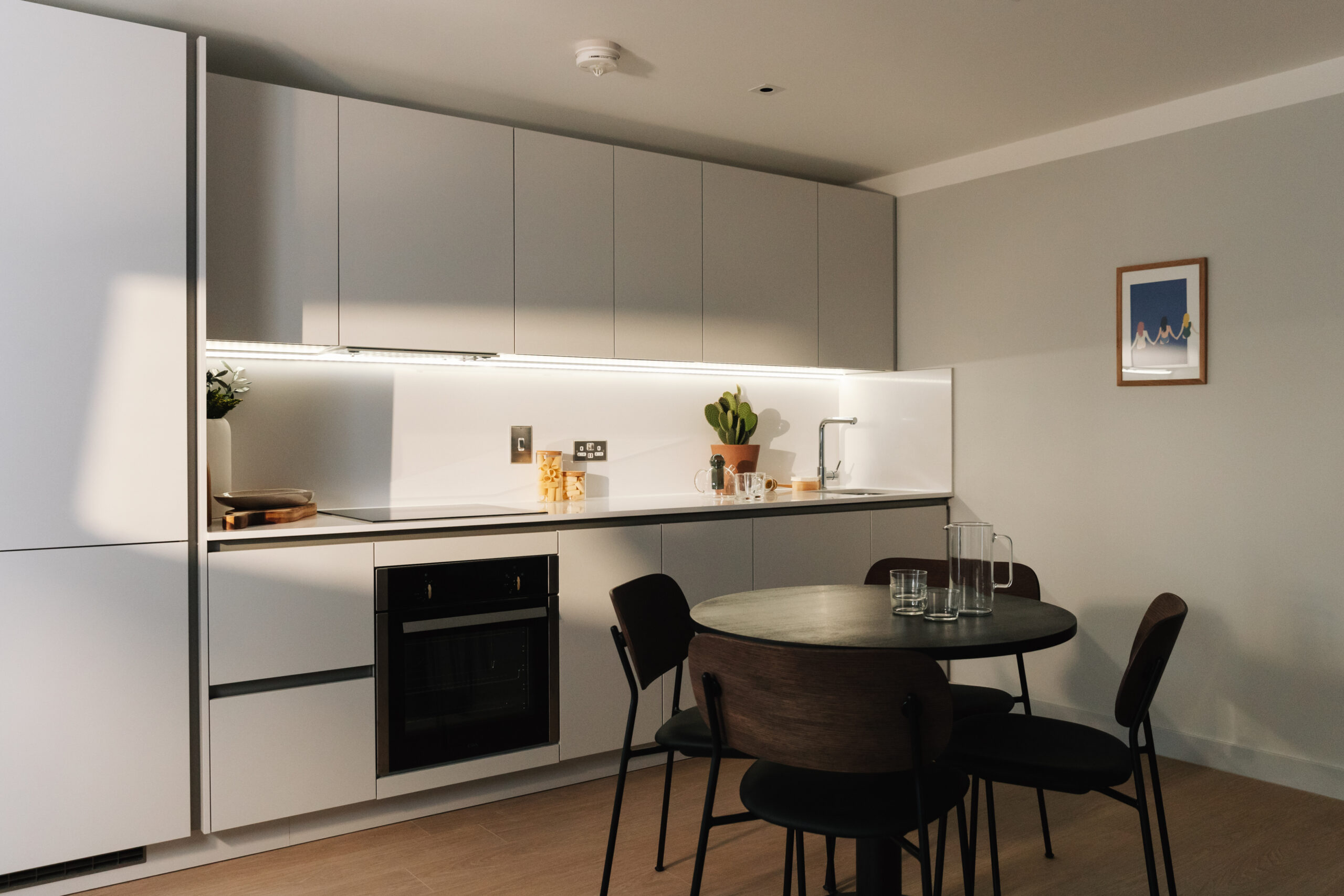 Kitchen and dining space inside