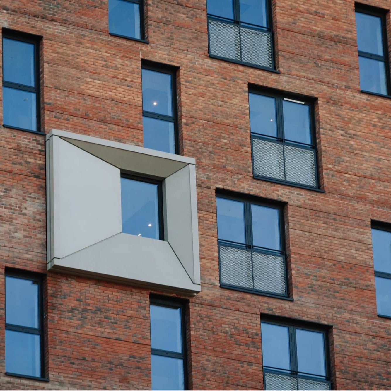 Exterior shot of North Block apartments.