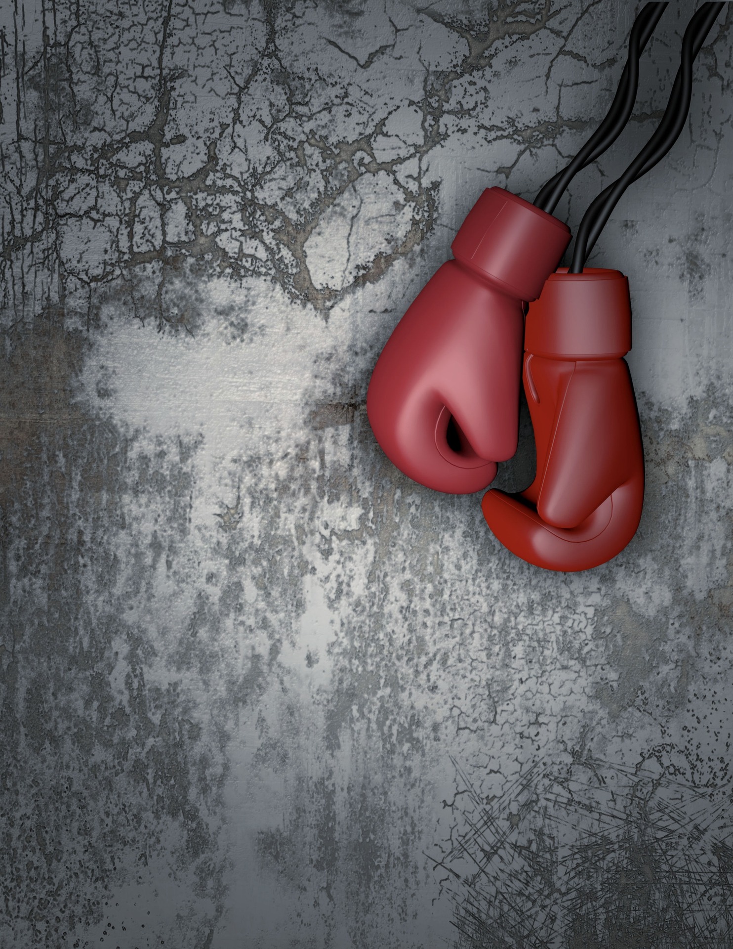 Boxing Gloves hanging.